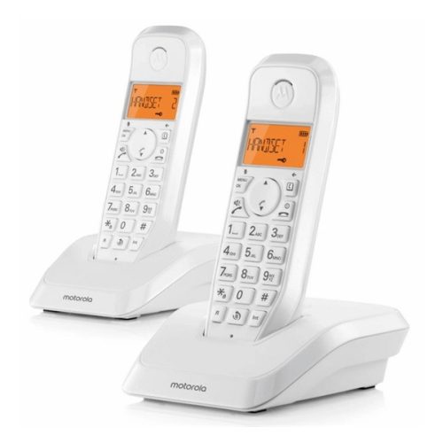 MOTOROLA S1202 DUO telefon készülék (vezeték nélküli, kijelző, 2 kézibeszélő, DECT) FEHÉR