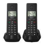 GIGASET PURE 200 DUO telefon készülék (vezeték nélküli, 1 bázis, 2 kézibeszélő, DECT) FEKETE