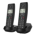 GIGASET PURE 200 DUO telefon készülék (vezeték nélküli, 1 bázis, 2 kézibeszélő, DECT) FEKETE