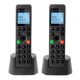 MOTOROLA DOT202 telefon készülék (vezeték nélküli, 2 kézibeszélő, kijelző, DECT) FEKETE