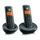 MOTOROLA E202 telefon készülék (vezeték nélküli, 2 kézibeszélő, kijelző, DECT) FEKETE