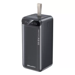   AWEI PA-13 vésztöltő 2 USB+Type-C aljzat (50000mAh, 22.5W, PD gyorstöltő, LED kijelző) FEKETE