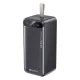 AWEI PA-13 vésztöltő 2 USB+Type-C aljzat (50000mAh, 22.5W, PD gyorstöltő, LED kijelző) FEKETE