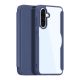 DUX DUCIS SKIN X PRO tok álló, bőr hatású (FLIP, oldalra nyíló, RFID, MagSafe) SÖTÉTKÉK