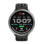 AMAZFIT ACTIVE 2 okosóra (bőr szíj, aktivitásmérő, GPS, 160 sport mód, NFC, vízálló, 5 ATM + szilikon szíj) FEKETE