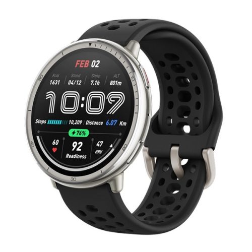 AMAZFIT ACTIVE 2 okosóra (szilikon szíj, aktivitásmérő, GPS, 160 sport mód, NFC, vízálló, 5 ATM) FEKETE
