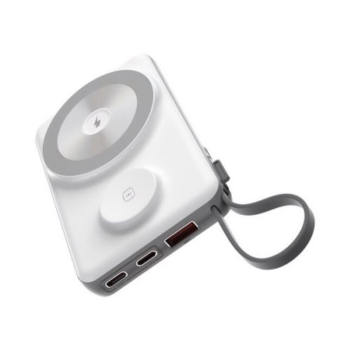 CHOETECH vésztöltő USB+Type-C aljzat (10000mAh, 20W, PD gyorstöltő, MagSafe, Apple Watch töltő) FEHÉR
