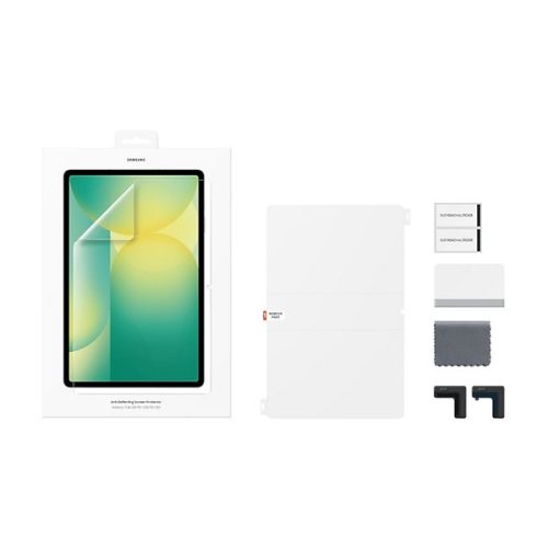 SAMSUNG képernyővédő fólia (tükröződésmentes, törlőkendő + segédkeret) ÁTLÁTSZÓ