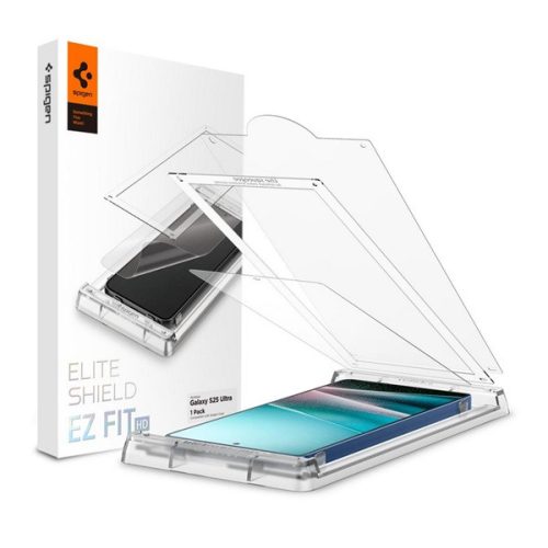 SPIGEN ELITESHIELD EZ FIT HD képernyővédő üveg (flexibilis, ultravékony + segédkeret) ÁTLÁTSZÓ