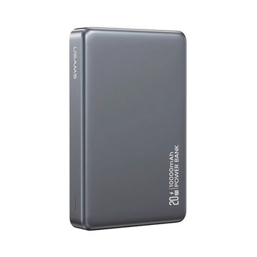 USAMS CY SERIES vésztöltő Type-C (10000mAh, 20W, wireless, MagSafe, PD gyorstöltő) TITÁNSZÜRKE