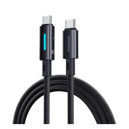 BASEUS adatkábel (Type-C - Type-C, 2.4A, 100W, PD gyorstöltő, 100cm, cipőfűző, törésgátló, LED kijelző) FEKETE   BASEUS adatkábel (Type-C - Type-C, 2.4A, 100W, PD gyorstöltő, 100cm, cipőfűző, törésgátló, LED kijelző) FEKETE