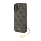 GUESS 4G CHARMS műanyag telefonvédő (textil hátlap, telefondísz) BARNA
