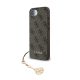 GUESS 4G CHARMS műanyag telefonvédő (textil hátlap, telefondísz) BARNA
