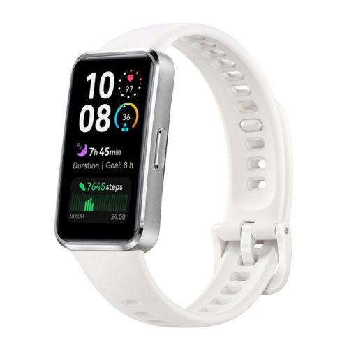 HUAWEI Band 10 okoskarkötő (alumínium keret, aktivitásmérő, pulzusmérő, hívásjelzés, vízálló, szilikon szíj) FEHÉR
