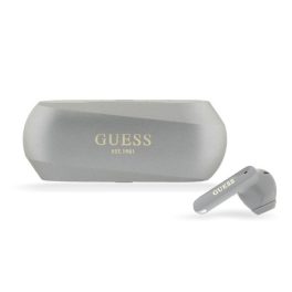   GUESS ELONGATED METALLIC bluetooth fülhallgató SZTEREO (v5.3, TWS, mikrofon, zajszűrő + töltőtok) SZÜRKE