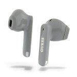 GUESS ELONGATED METALLIC bluetooth fülhallgató SZTEREO (v5.3, TWS, mikrofon, zajszűrő + töltőtok) SZÜRKE