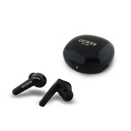   GUESS GLOSSY CLASSIC LOGO bluetooth fülhallgató SZTEREO (v5.4, TWS, mikrofon + töltőtok) FEKETE