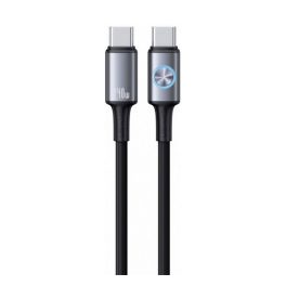   USAMS HUAN adatkábel (Type-C - Type-C, 240W, PD gyorstöltő, 120cm) SÖTÉTSZÜRKE
