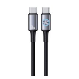   USAMS HUAN adatkábel (Type-C - Type-C, 60W, PD gyorstöltő, 120cm) SÖTÉTSZÜRKE