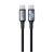 USAMS HUAN adatkábel (Type-C - Type-C, 60W, PD gyorstöltő, 120cm) SÖTÉTSZÜRKE