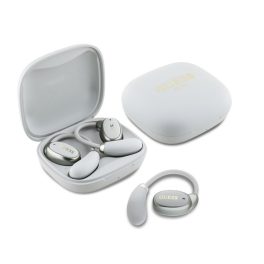   GUESS SATIN CLASSIC LOGO bluetooth fülhallgató SZTEREO (v5.4, TWS, fülre akasztható, mikrofon + töltőtok) BÉZS
