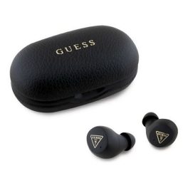   GUESS PU GRAINED bluetooth fülhallgató SZTEREO (v5.3, TWS, mikrofon, zajszűrő, IPX5 + töltőtok) FEKETE