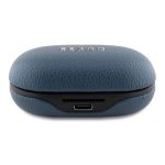 GUESS PU GRAINED bluetooth fülhallgató SZTEREO (v5.3, TWS, mikrofon, zajszűrő, IPX5 + töltőtok) SÖTÉTKÉK