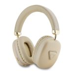 GUESS SAFFIANO bluetooth fejhallgató SZTEREO (v5.3, mikrofon, zajszűrő, IPX4 vízálló, microSD kártyaolvasó) ARANY