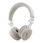 GUESS PU GRAINED TRAINGLE LOGO bluetooth fejhallgató SZTEREO (v5.3, mikrofon, zajszűrő, microSD kártyaolvasó) BÉZS