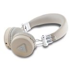 GUESS PU GRAINED TRAINGLE LOGO bluetooth fejhallgató SZTEREO (v5.3, mikrofon, zajszűrő, microSD kártyaolvasó) BÉZS