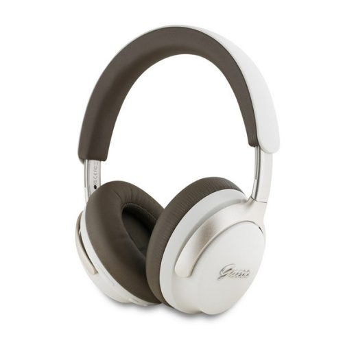 GUESS PU LEATHER SCRIPT LOGO bluetooth fejhallgató SZTEREO (v5.4, mikrofon, aktív zajszűrő, IPX4 vízálló) BÉZS