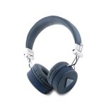 GUESS PU GRAINED TRAINGLE LOGO bluetooth fejhallgató SZTEREO (v5.3, mikrofon, zajszűrő, microSD kártyaolvasó) SÖTÉTKÉK