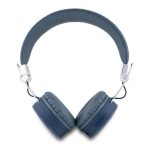 GUESS PU GRAINED TRAINGLE LOGO bluetooth fejhallgató SZTEREO (v5.3, mikrofon, zajszűrő, microSD kártyaolvasó) SÖTÉTKÉK