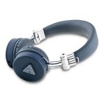 GUESS PU GRAINED TRAINGLE LOGO bluetooth fejhallgató SZTEREO (v5.3, mikrofon, zajszűrő, microSD kártyaolvasó) SÖTÉTKÉK