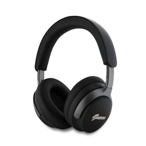 GUESS PU LEATHER SCRIPT LOGO bluetooth fejhallgató SZTEREO (v5.4, mikrofon, aktív zajszűrő, IPX4 vízálló) FEKETE