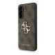 GUESS PU 4G METAL LOGO CASE műanyag telefonvédő (ütésállóság, bőr hatású hátlap) BARNA