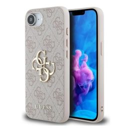 GUESS PU 4G METAL LOGO CASE műanyag telefonvédő (ütésállóság, bőr hatású hátlap) RÓZSASZÍN   GUESS PU 4G METAL LOGO CASE műanyag telefonvédő (ütésállóság, bőr hatású hátlap) RÓZSASZÍN