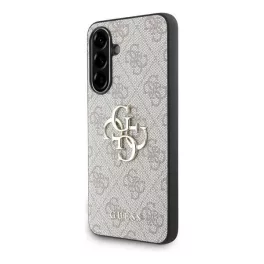   GUESS PU 4G METAL LOGO műanyag telefonvédő (ütésállóság, bőr hatású hátlap) RÓZSASZÍN