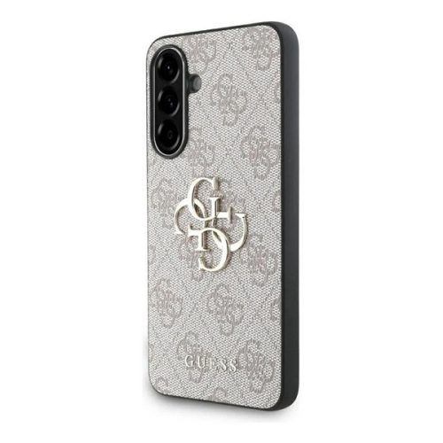GUESS PU 4G METAL LOGO CASE műanyag telefonvédő (ütésállóság, bőr hatású hátlap) RÓZSASZÍN