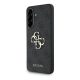 GUESS PU 4G METAL LOGO CASE műanyag telefonvédő (ütésállóság, bőr hatású hátlap) SÖTÉTSZÜRKE