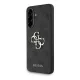 GUESS PU 4G METAL LOGO műanyag telefonvédő (ütésállóság, bőr hatású hátlap) SÖTÉTSZÜRKE