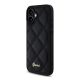 GUESS PU LEATHER QUILTED szilikon telefonvédő (ütésállóság, bőr hatású hátlap, rombusz) FEKETE