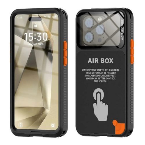 SHELLBOX AIRBOX 6.1 vízhatlan/vízálló tok, AQUA (IP68, erős ütésállóság, 6.1" méret) FEKETE