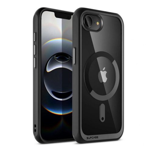 SUPCASE UNICORN BEETLE MAG műanyag telefonvédő (erős ütésállóság, átlátszó hátlap, Magsafe) FEKETE