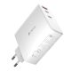 DEVIA EXTREME hálózati töltő USB+2 Type-C aljzat (140W, GaN, PD gyorstöltő) FEHÉR