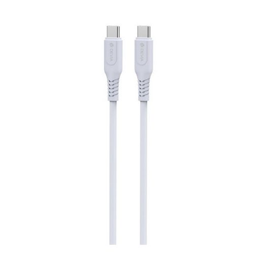 DEVIA GRS adatkábel (Type-C - Type-C, 60W, PD gyorstöltő, 100cm, cipőfűző) FEHÉR