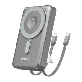   DUDAO vésztöltő Type-C aljzat (10000mAh, 20W, gyorstöltő, MagSafe, Apple Watch töltő, Type-C + lightning kábel) SZÜRKE