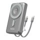 DUDAO vésztöltő Type-C aljzat (10000mAh, 20W, gyorstöltő, MagSafe, Apple Watch töltő, Type-C + lightning kábel) SZÜRKE