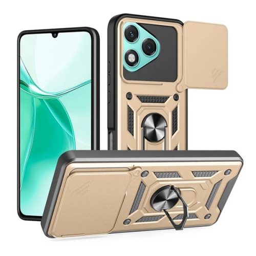 Defender szilikon telefonvédő (ütésállóság, tartógyűrű, kameravédő) ARANY