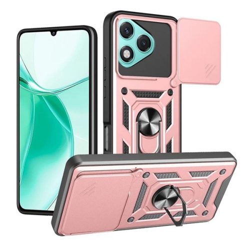 Defender szilikon telefonvédő (ütésállóság, tartógyűrű, kameravédő) ROZÉARANY